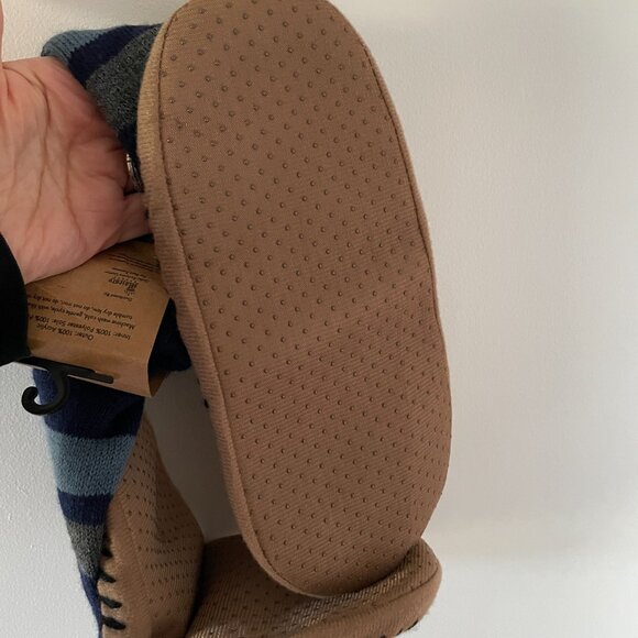 BORN Sherpa Lined Slipper Socks Men's 6-12 Non-Skid Grip NEW - Picture 5 of 5